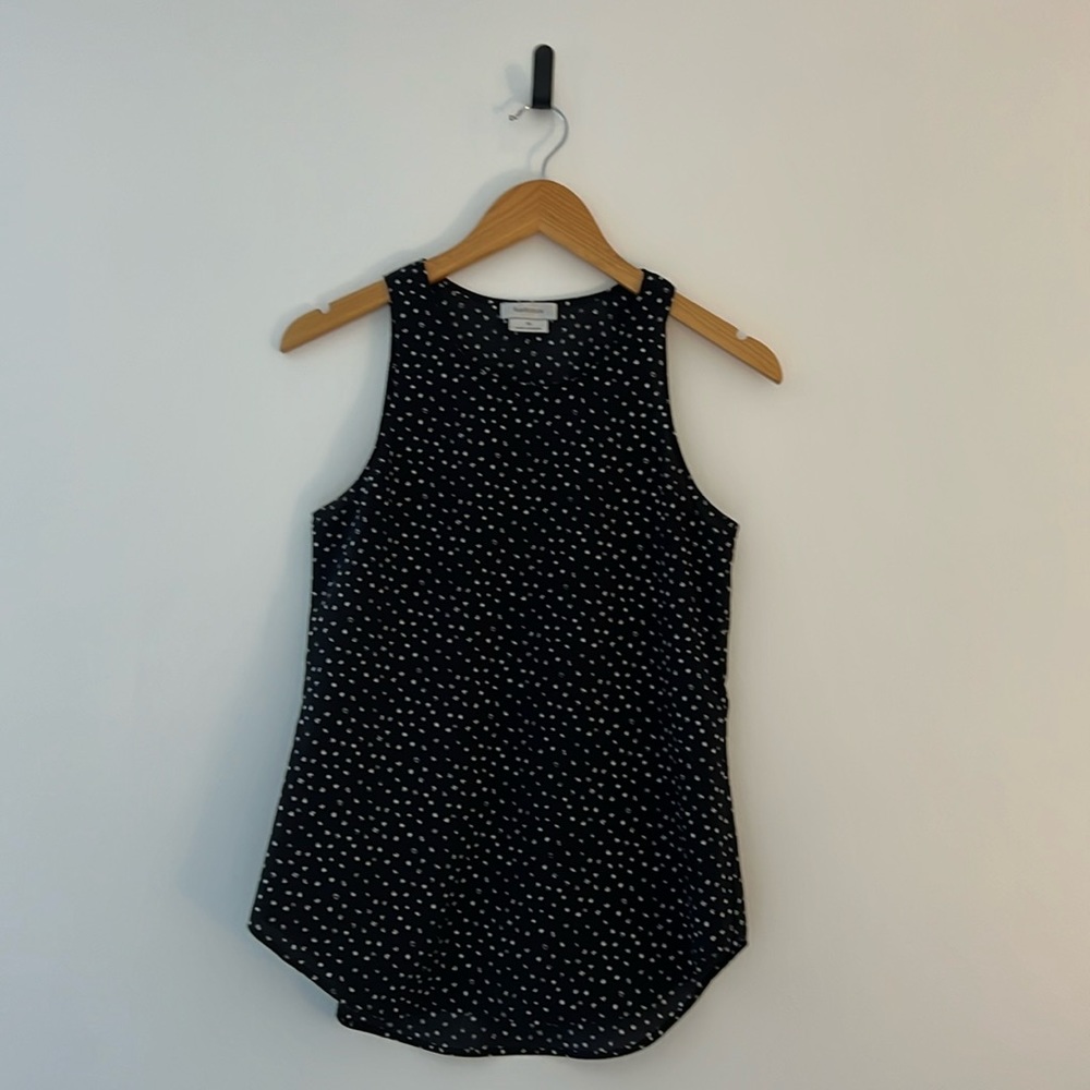 Black Polka Dot Sleeveless Blouse